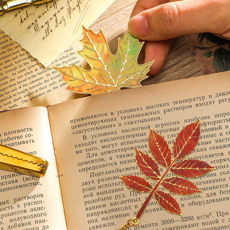 Marque-pages en métal feuille de ginkgo | Cadeau de rentrée pour les amoureux des livres