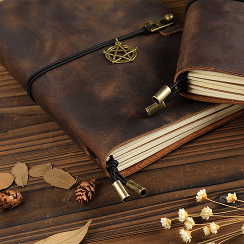 Passport Size Leather Traveler Notebook Brown – Refillable Leather Journal Cover