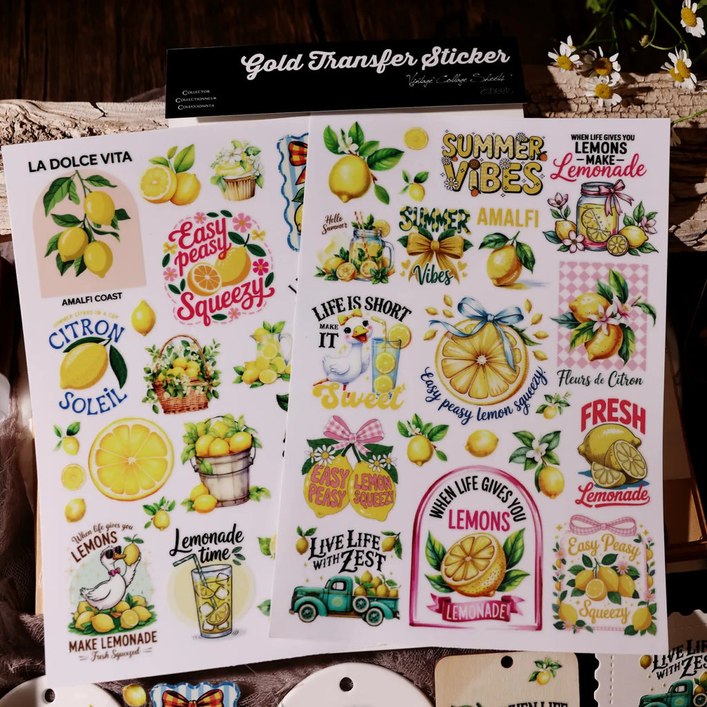 Lemon Rub-On Transfer Stickers | Fresh Summer DIY Decor