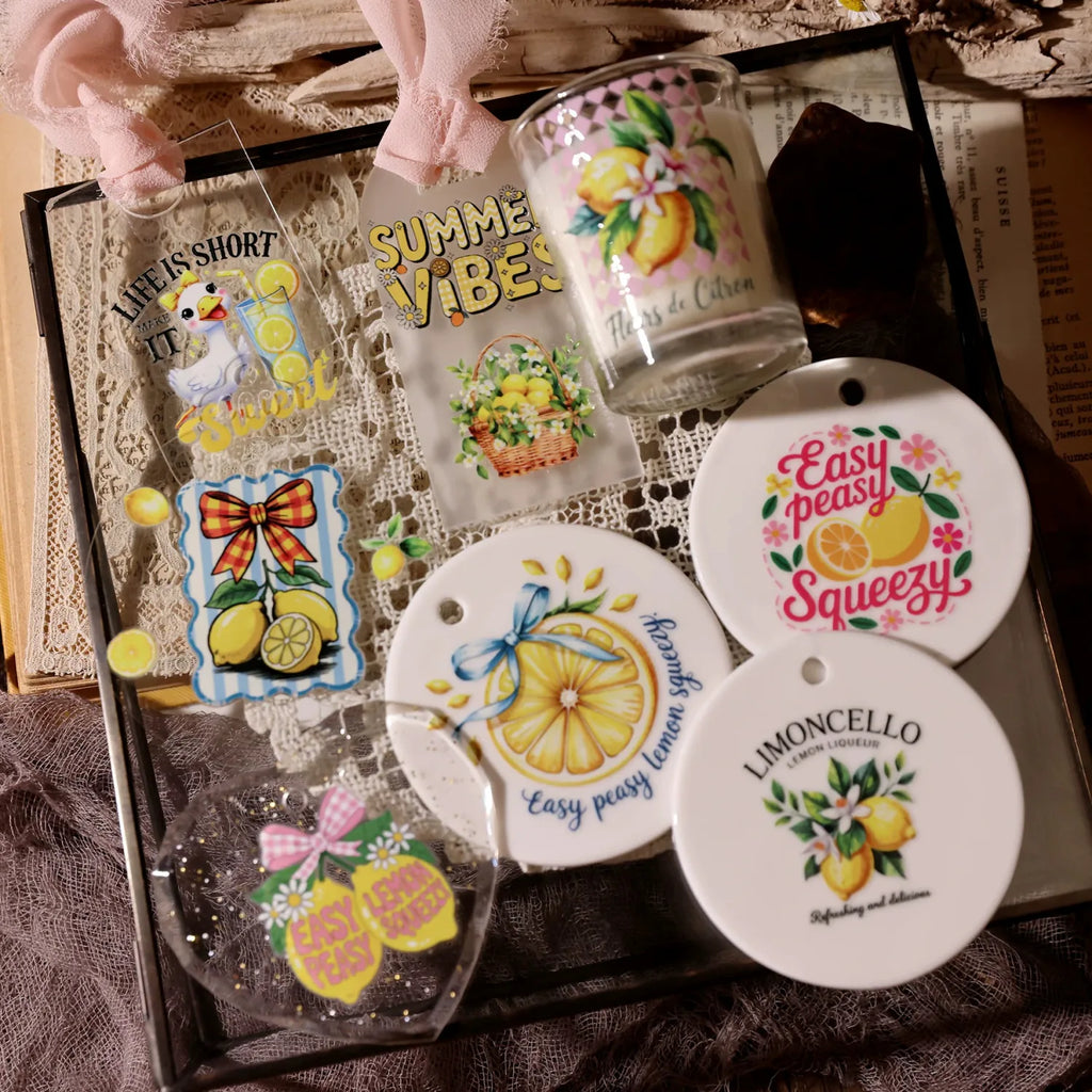 Lemon Rub-On Transfer Stickers | Fresh Summer DIY Decor