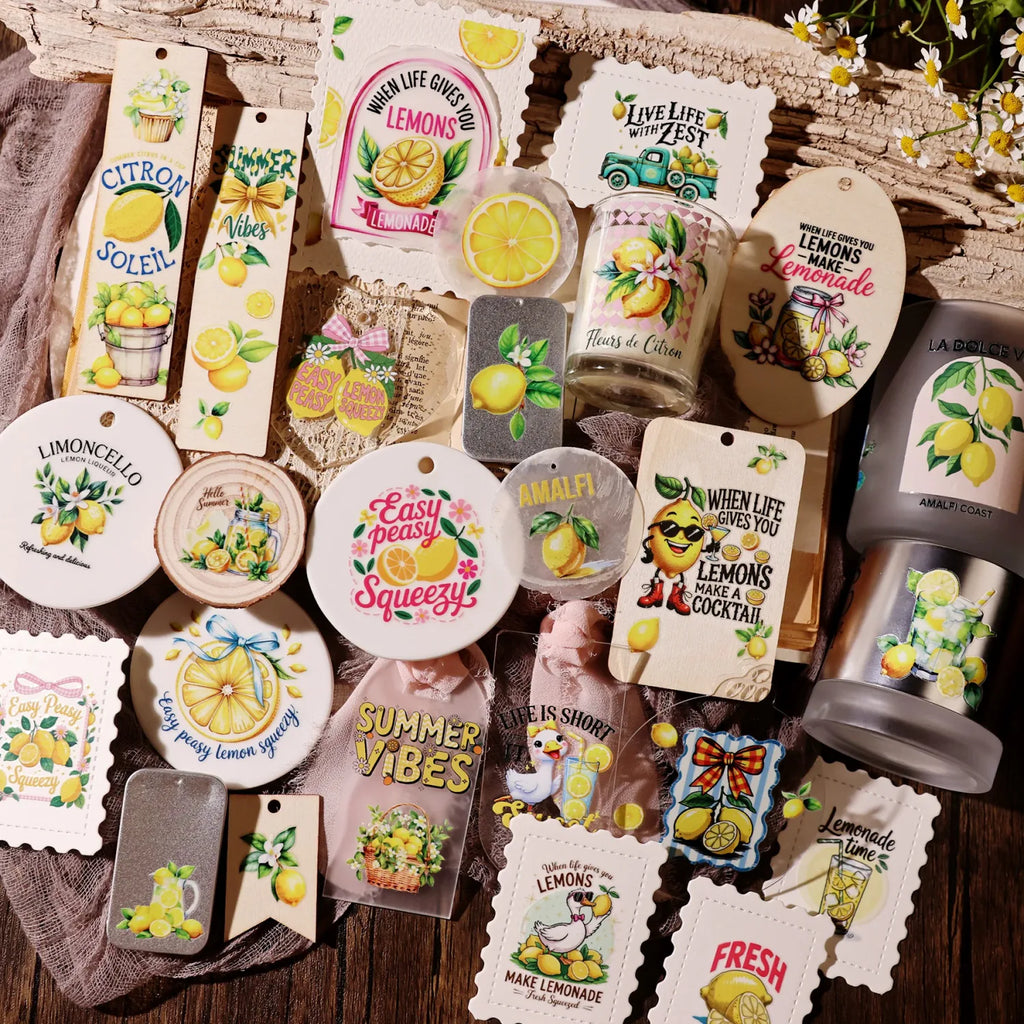 Lemon Rub-On Transfer Stickers | Fresh Summer DIY Decor