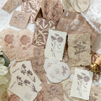 Papier scrapbooking vintage clair à motif floral gaufré | Éphémères pour journal intime