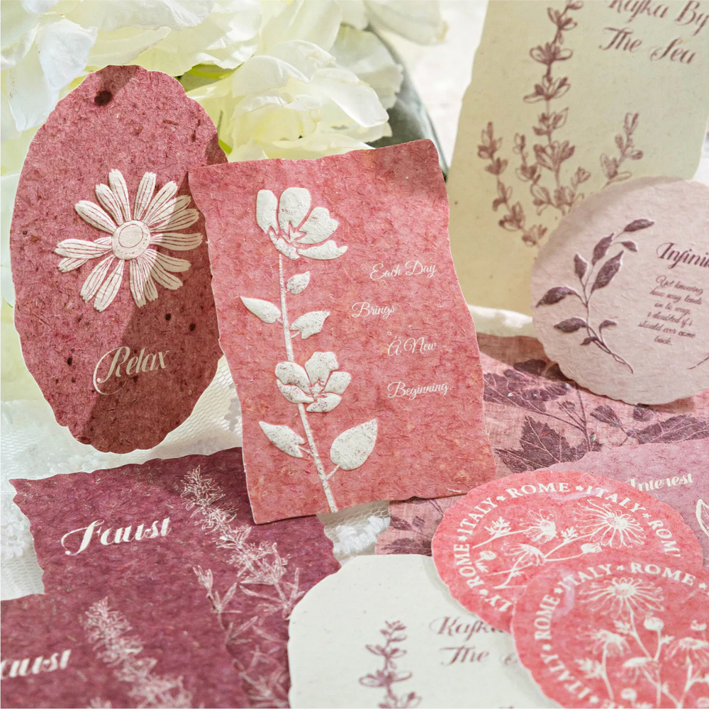 Light Vintage Floral Embossed Scrapbooking Paper | Journaling Ephemera