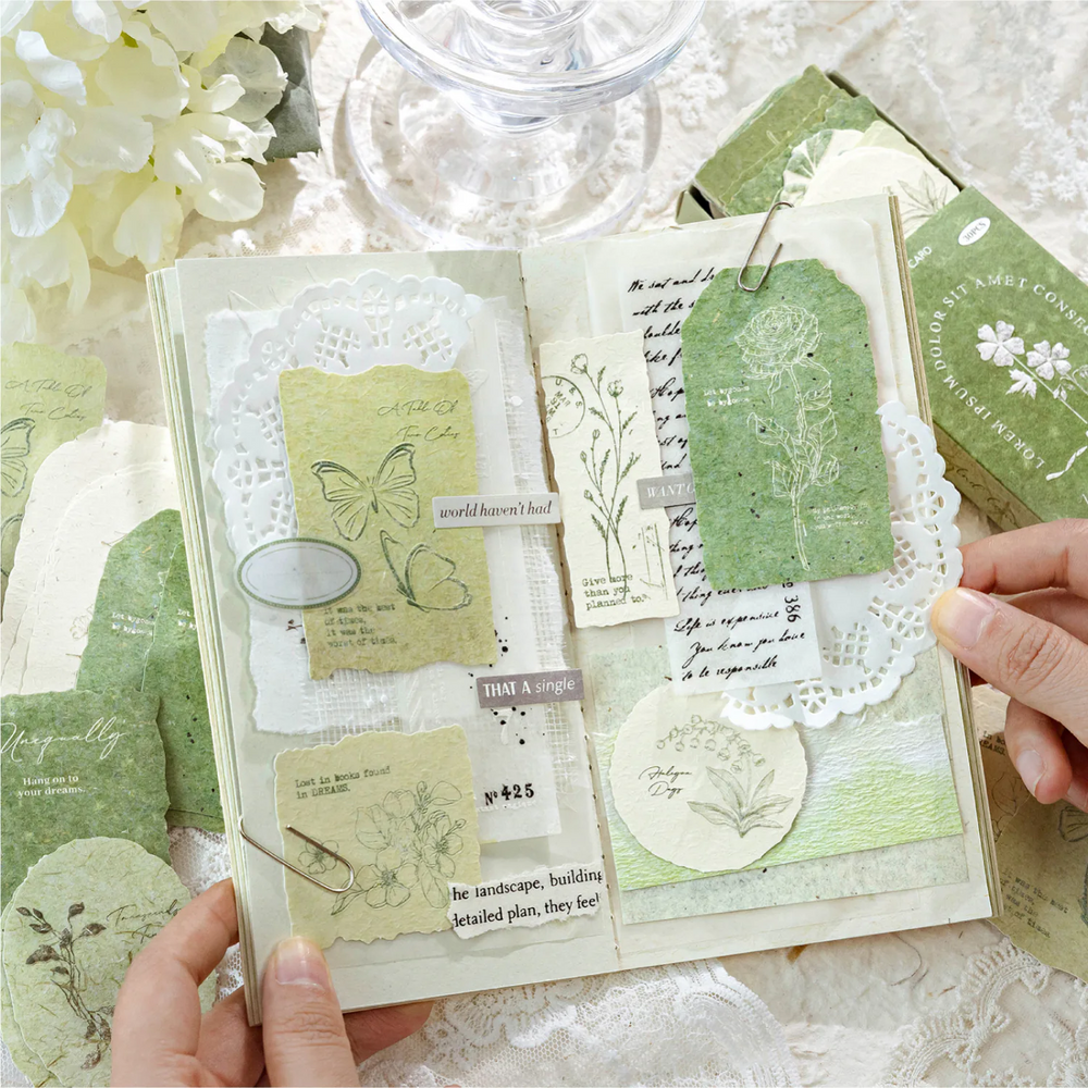Light Vintage Floral Embossed Scrapbooking Paper | Journaling Ephemera