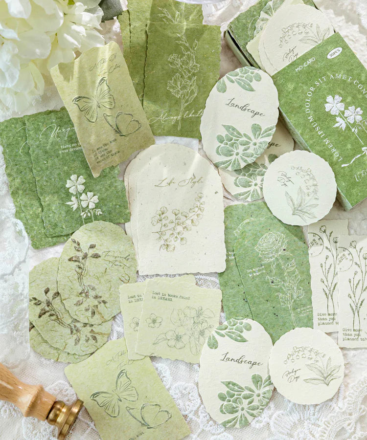Light Vintage Floral Embossed Scrapbooking Paper | Journaling Ephemera