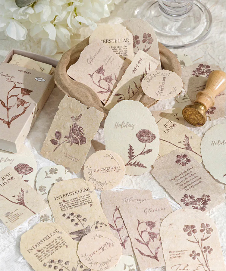 Light Vintage Floral Embossed Scrapbooking Paper | Journaling Ephemera