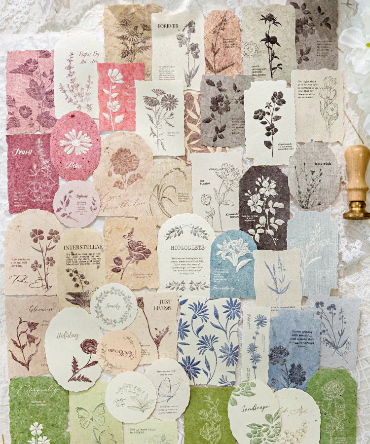 Light Vintage Floral Embossed Scrapbooking Paper | Journaling Ephemera