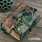 Carnet en cuir relié feuille de lotus – Carnet en cuir fait main, cadeau de Noël et du Nouvel An, cadeau de fêtes