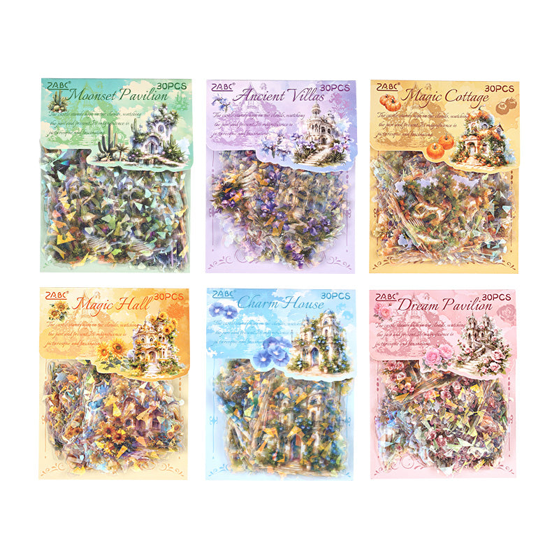 マジックキャッスル虹色ステッカーセット – ジャーナリング用