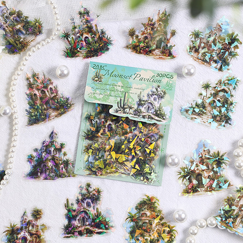 Magic Castle Iridescent Sticker Set –  for Journaling