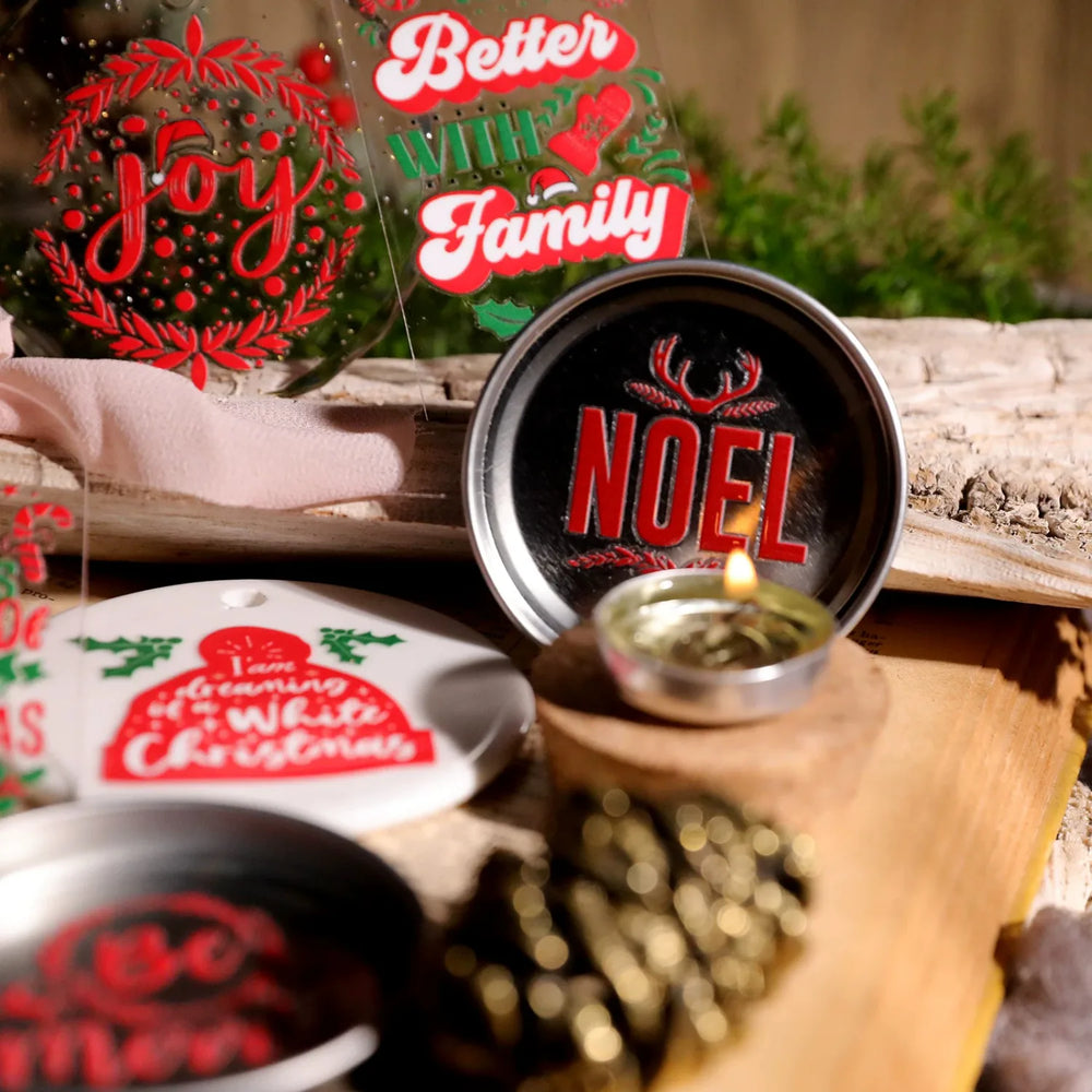 Merry Christmas Quote Crystal Transfer Stickers