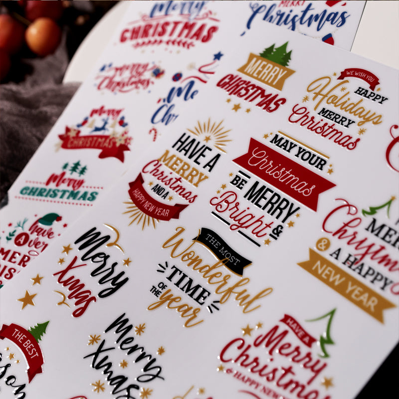 Frohe Weihnachten Aufkleber | UV DTF Transferaufkleber