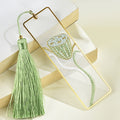 Marque-page fleur en métal – Marque-pages brodés à pompons inspirés des éventails | Cadeau idéal pour les amoureux des livres