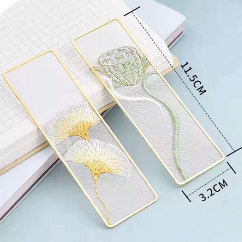Marque-page fleur en métal – Marque-pages brodés à pompons inspirés des éventails | Cadeau idéal pour les amoureux des livres