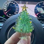 Mini figurine en verre en forme de sapin de Noël – Décoration de fêtes artisanale en verre
