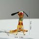Mini figurine de chien en verre – Chiot en verre artisanal fait main, petit cadeau mignon pour la décoration de bureau