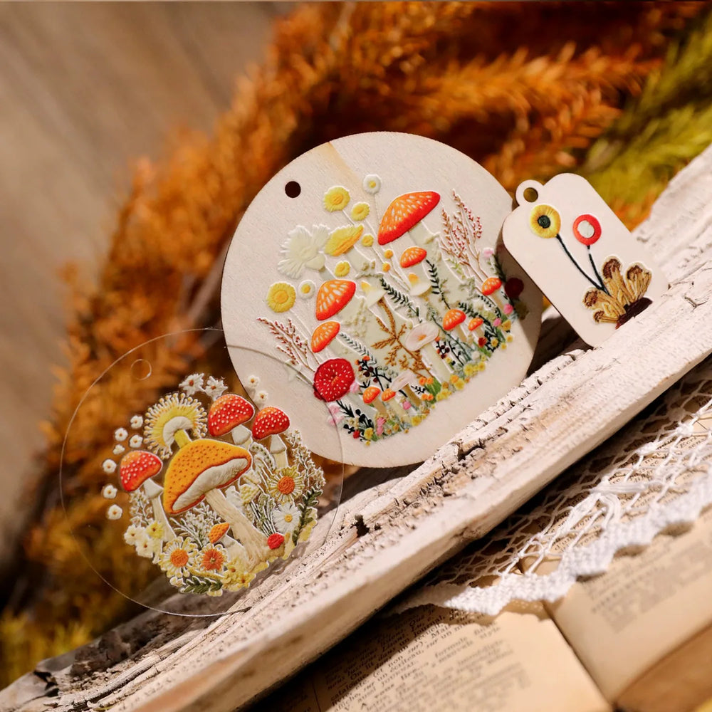 Mushroom Crystal Transfer Stickers for Cups, Phone Cases & Journals