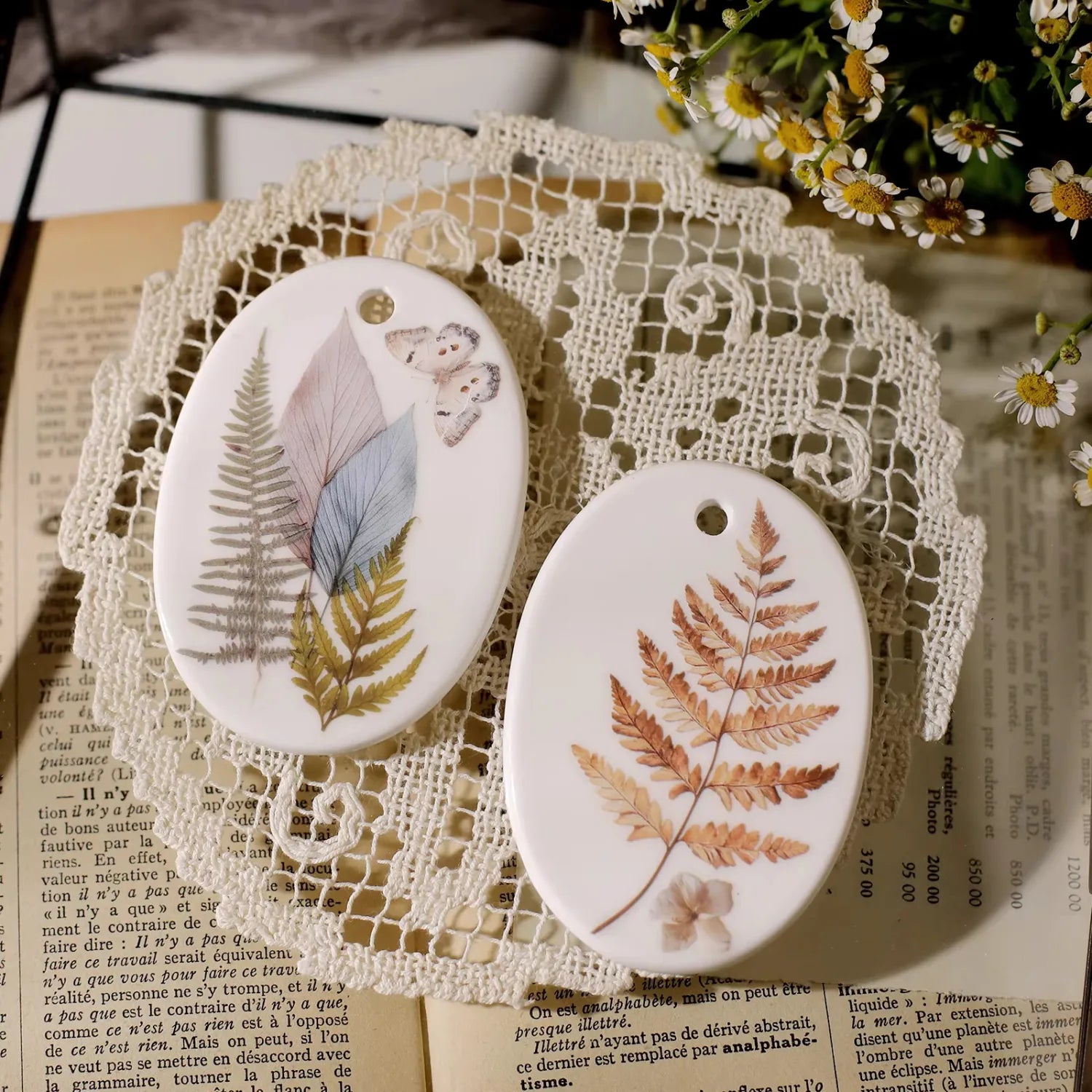 Autocollants à frotter pour carnet de nature | Motifs botaniques et papillons