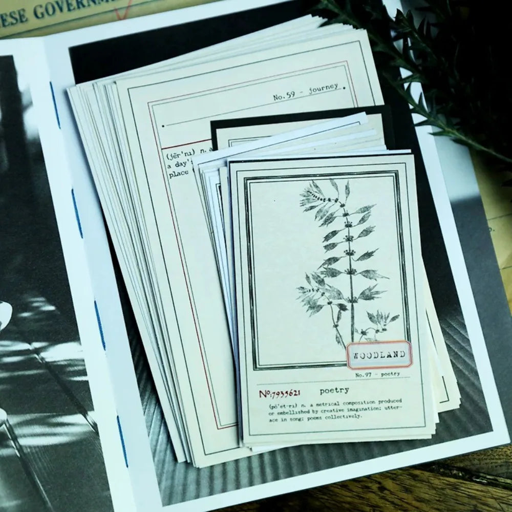 Lot de Papiers de Notes Éphémères Vintage Beige Neutre