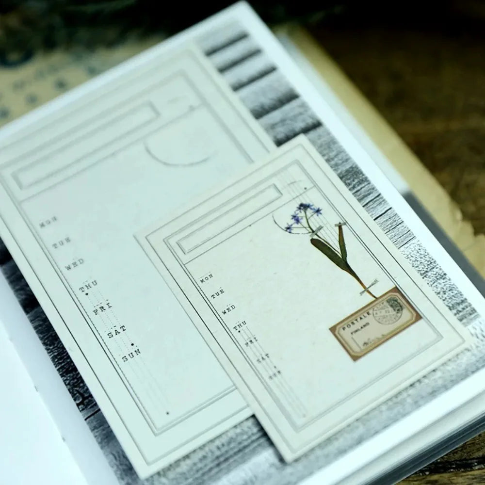 Lot de Papiers de Notes Éphémères Vintage Beige Neutre