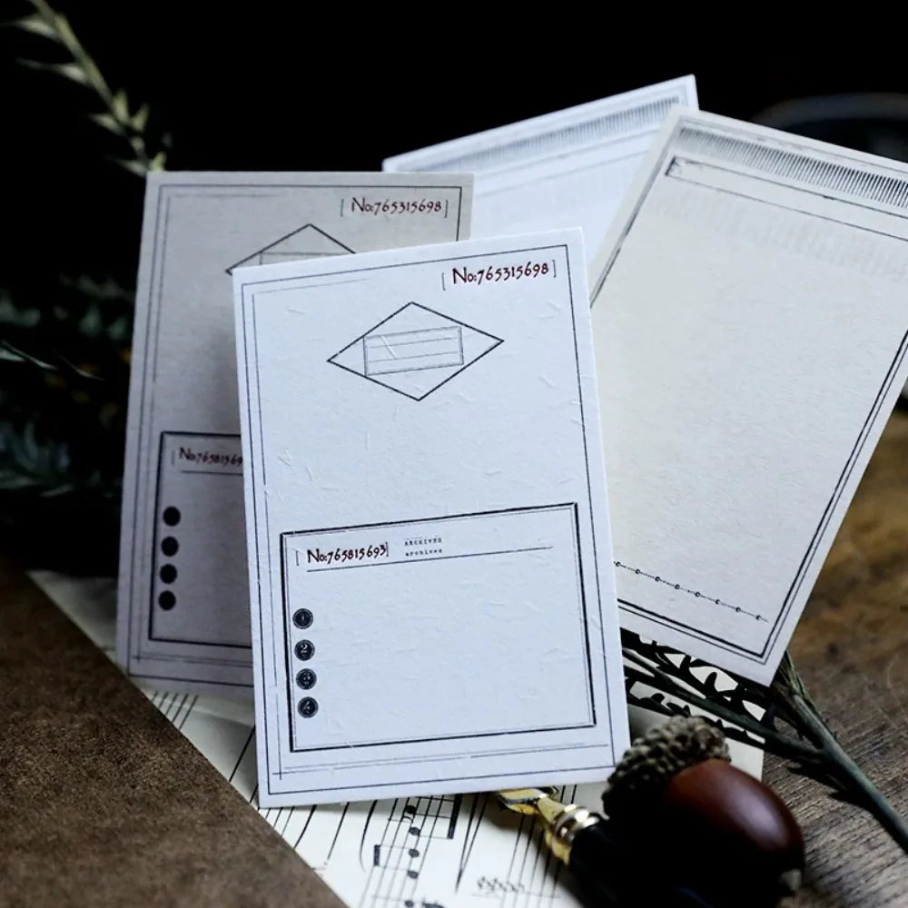 Lot de Papiers de Notes Éphémères Vintage Beige Neutre