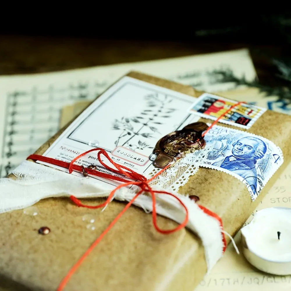 Lot de Papiers de Notes Éphémères Vintage Beige Neutre