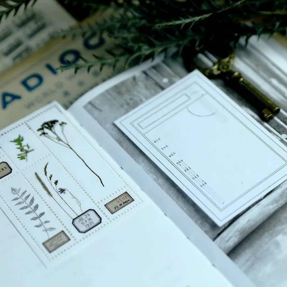 Lot de Papiers de Notes Éphémères Vintage Beige Neutre