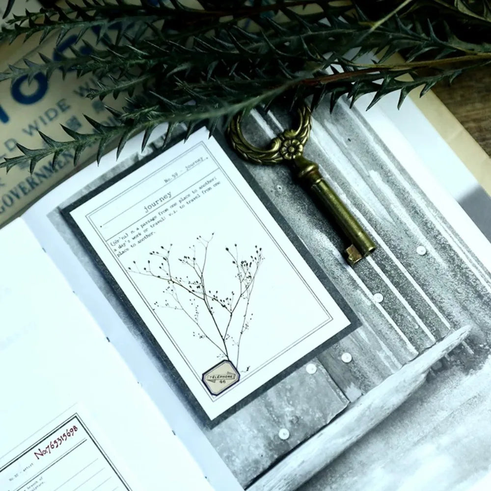 Lot de Papiers de Notes Éphémères Vintage Beige Neutre