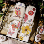 Oil Painting Style Rub-On Stickers | Hummingbird, Owl & Floral Transfers