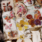 Oil Painting Style Rub-On Stickers | Hummingbird, Owl & Floral Transfers