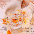 Orange Floral Snowflake Die-Cut Washi PET Tape