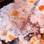 Orange Floral Snowflake Die-Cut Washi PET Tape