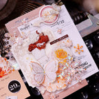 Orange Floral Snowflake Die-Cut Washi PET Tape