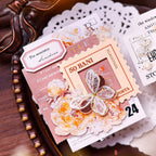 Orange Floral Snowflake Die-Cut Washi PET Tape
