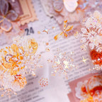 Orange Floral Snowflake Die-Cut Washi PET Tape