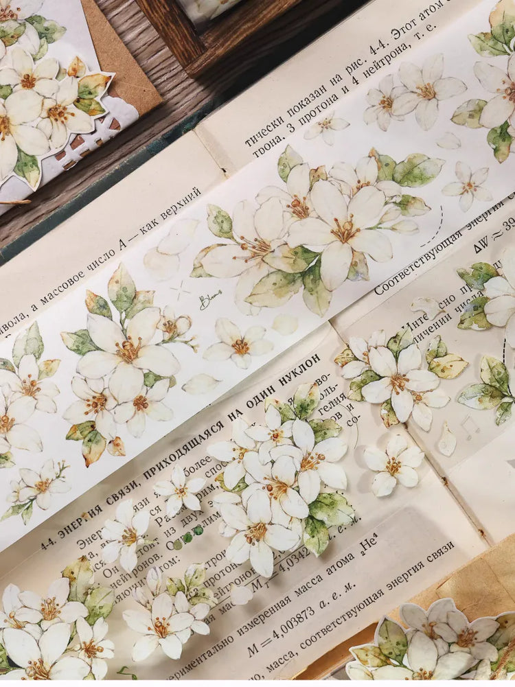 Orange Jasmine Flower Washi Tape / PET Tape