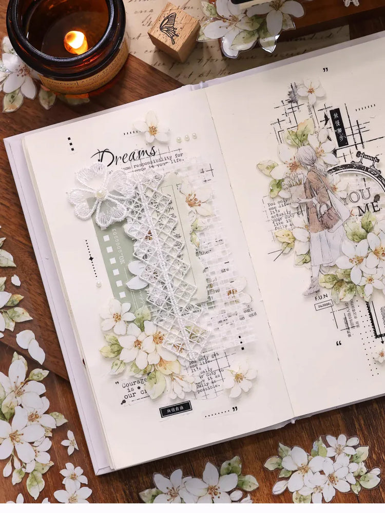 Orange Jasmine Flower Washi Tape / PET Tape