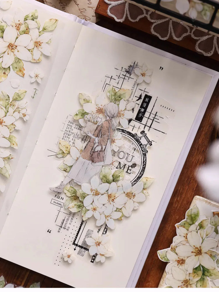 Orange Jasmine Flower Washi Tape / PET Tape