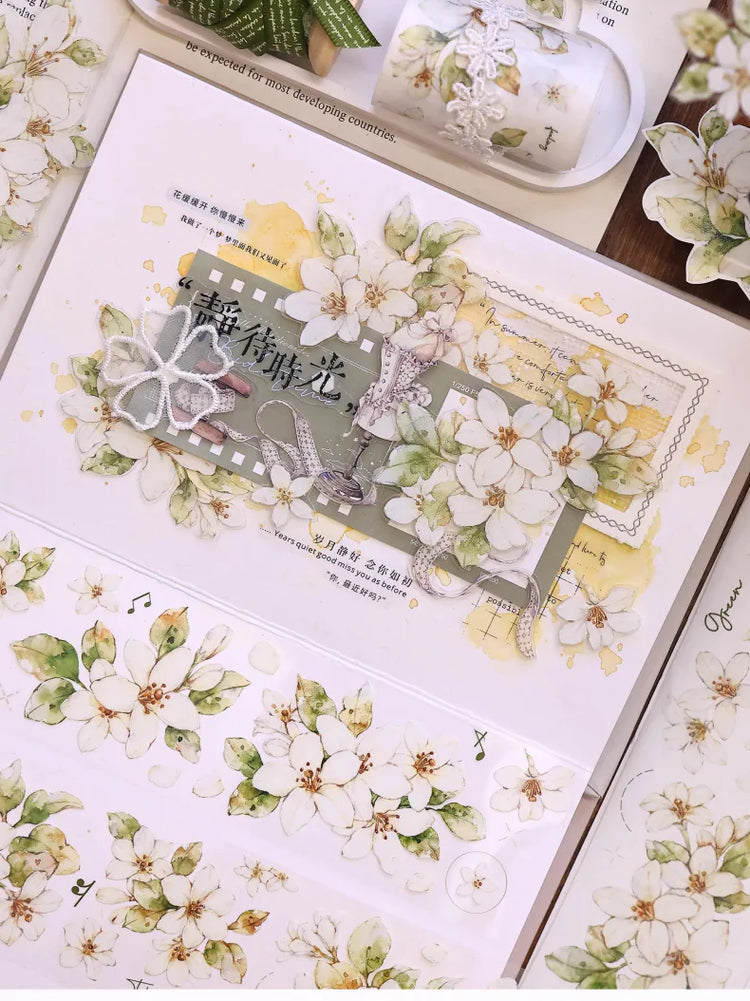 Orange Jasmine Flower Washi Tape / PET Tape