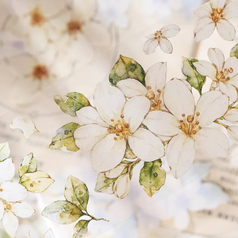 Ruban Washi / Ruban PET Fleur de Jasmin Orange – Ruban de Journalisation Floral