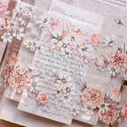 Orange Peony Floral Shell-Shimmer PET Tape