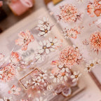Orange Peony Floral Shell-Shimmer PET Tape