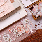 Orange Peony Floral Shell-Shimmer PET Tape