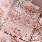 Orange Peony Floral Shell-Shimmer PET Tape