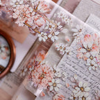 Orange Peony Floral Shell-Shimmer PET Tape