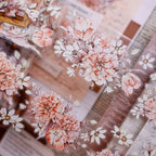 Orange Peony Floral Shell-Shimmer PET Tape
