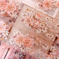 Orange Peony Floral Shell-Shimmer PET Tape
