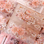 Orange Peony Floral Shell-Shimmer PET Tape