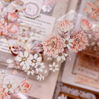 Orange Peony Floral Shell-Shimmer PET Tape