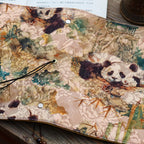 Panda Fabric Journal – Bullet Journal & Note-taking Notebook, Hobonichi Cover, Gift for Her